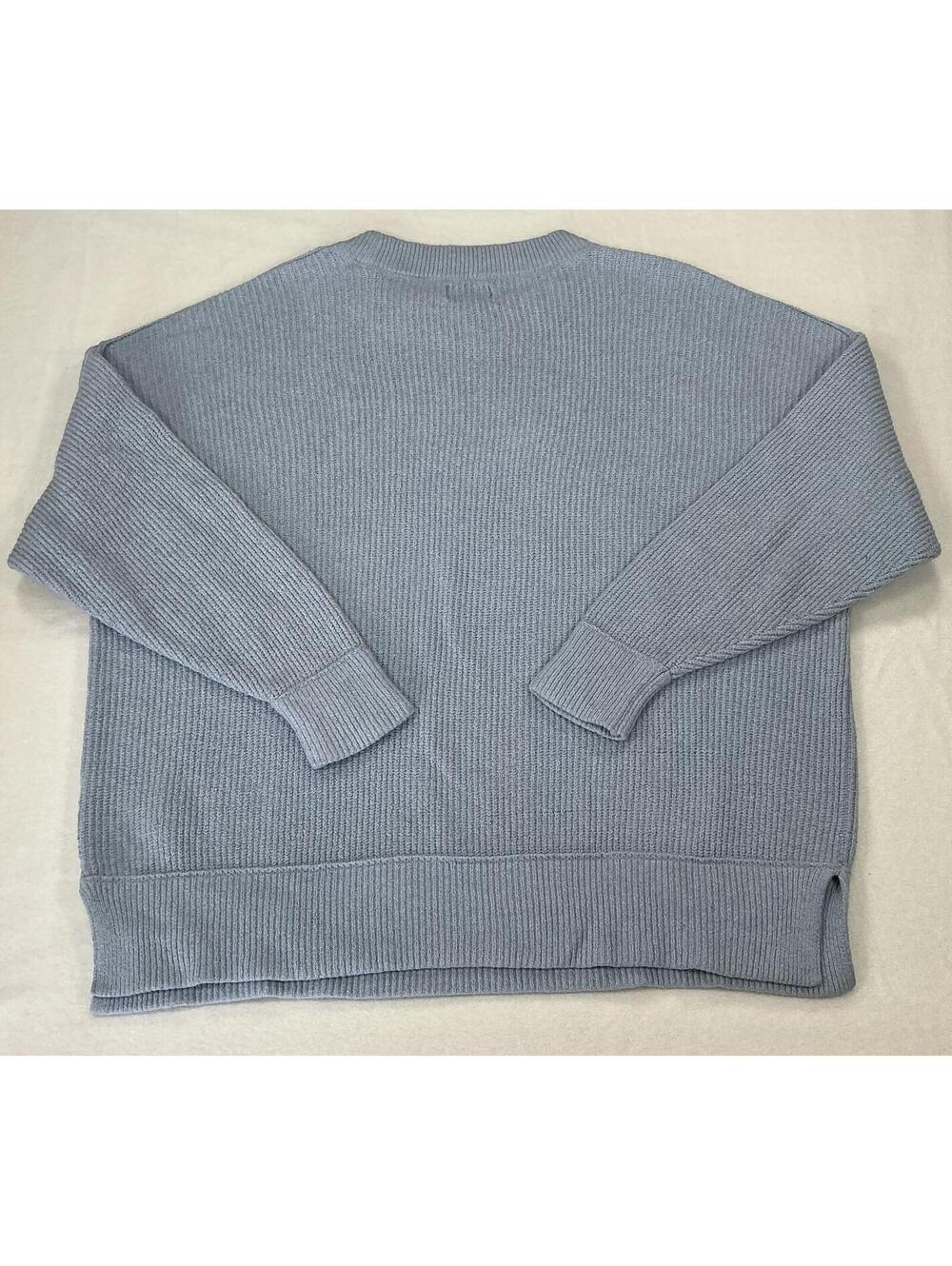Aerie Ribbed Pullover Sweatshirt in Dusty Blue, Women's M - Picture 3 of 6